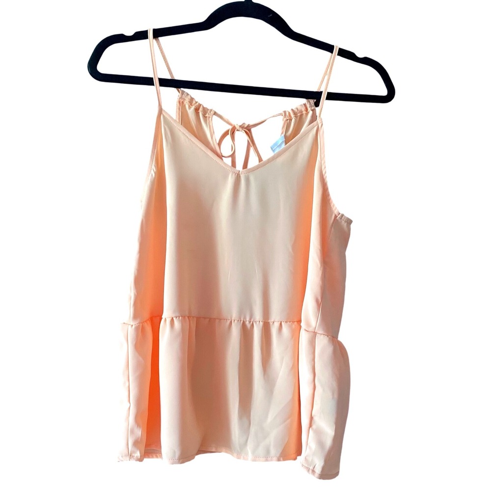 Olive and Oak Beach Coral‎ Cami Top Tie Back Sleeveless Blouse XS NWT